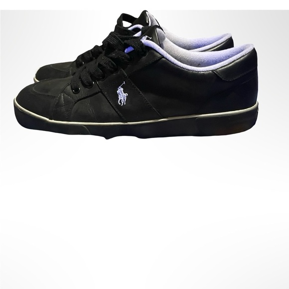 Polo by Ralph Lauren Black leather Men's Sneakers size 11.5 - Picture 3 of 5